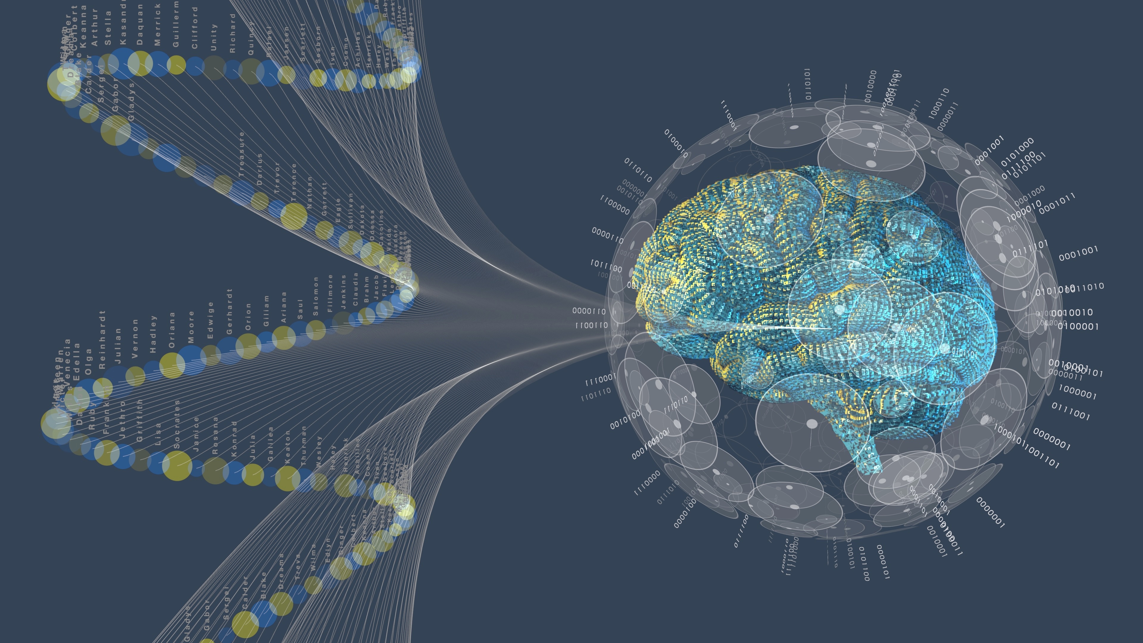 Graphic of Organized Data Stream Emerging from a Complex Ball of Data