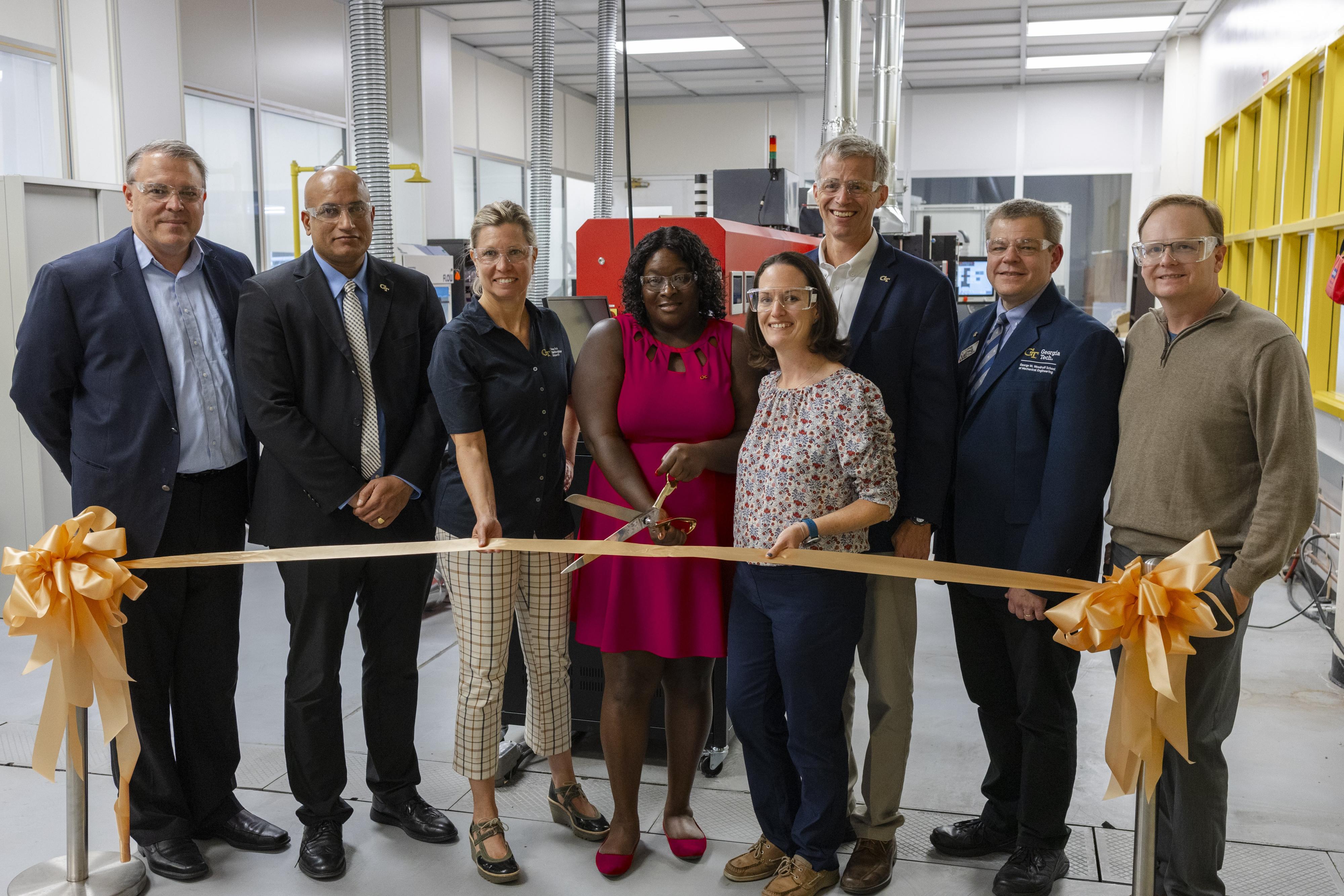 Partners of the facility gathered for an official ribbon cutting ceremony.