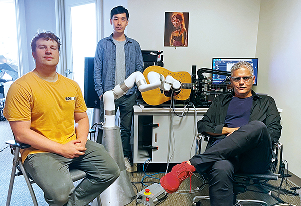 Three members, including P.I. Gil Weinberg, of the Robotic Musicianship research group at Georgia Tech.