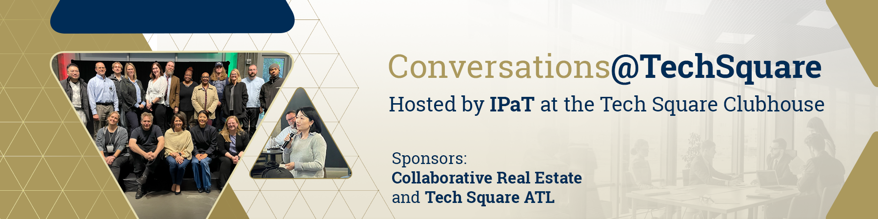 Conversations Webpage Header graphic showing Conversations is the name of this event series.