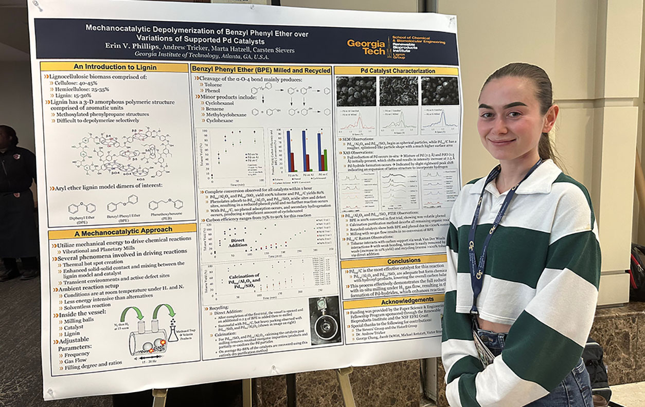 Erin Philips with her poster during the RBI Spring Workshop