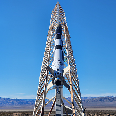 Rocket launch set up as part of Georgia Tech research.