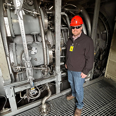 Bobby Noble in the combustion lab at Georgia Tech