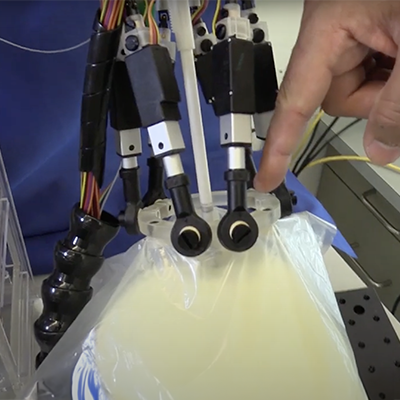 A flexible robotic device that can be used in brain surgery depicted in Jaydev Desai's RoboMed Lab