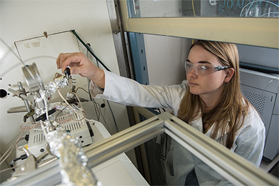 Student in lab picture