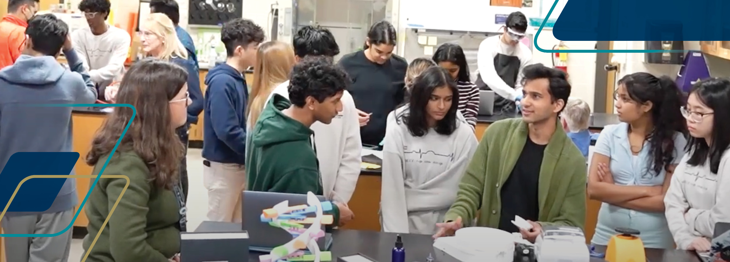 A group of students participating in Georgia Tech's frugal science project