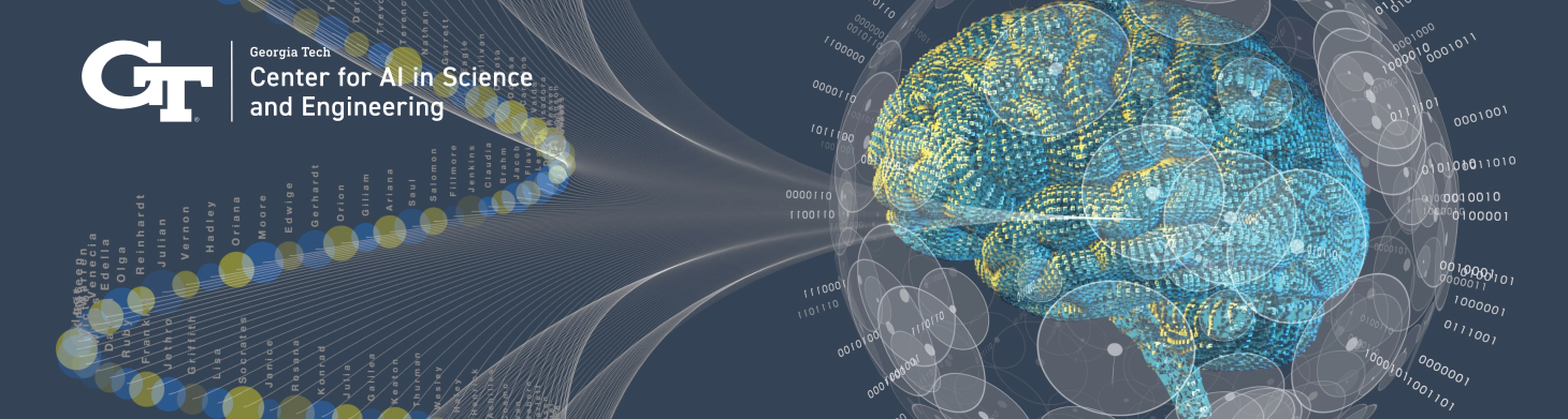 Graphic of Brain with Data anbd GT Logo