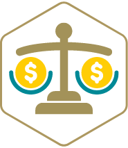 decorative icon representing external cost share.