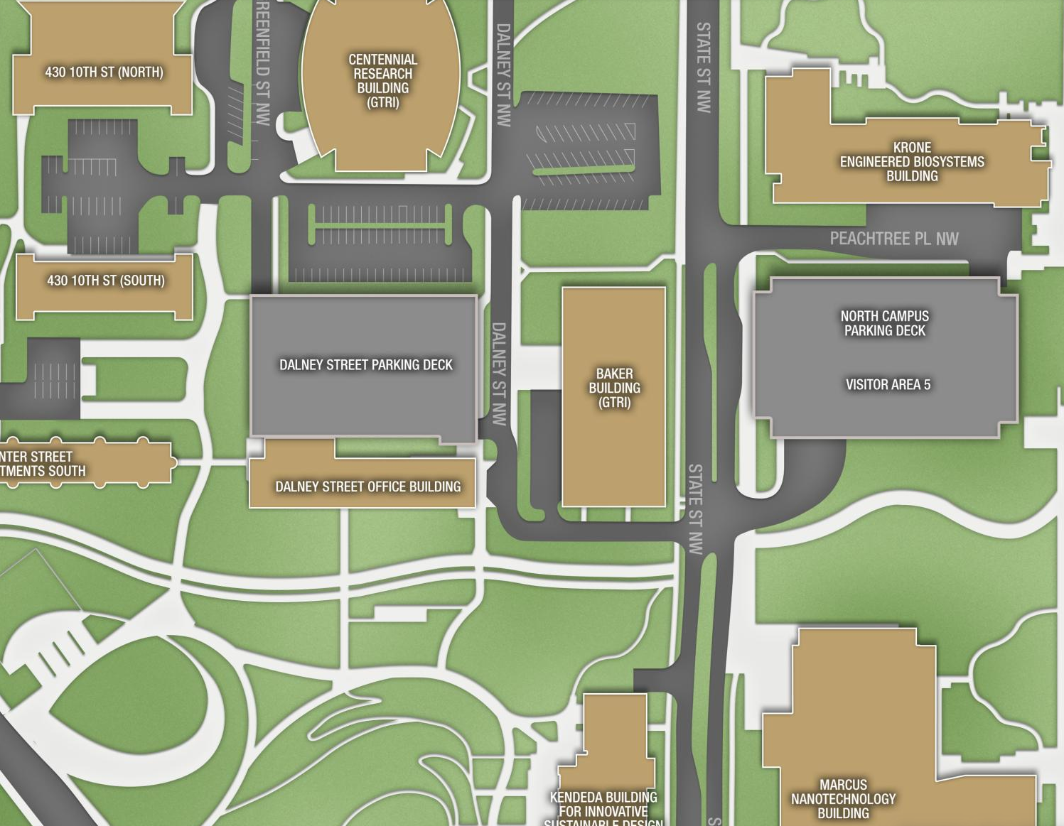 screenshot fo the Dalney building campus map