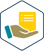 decorative icon representing documents being submitted.