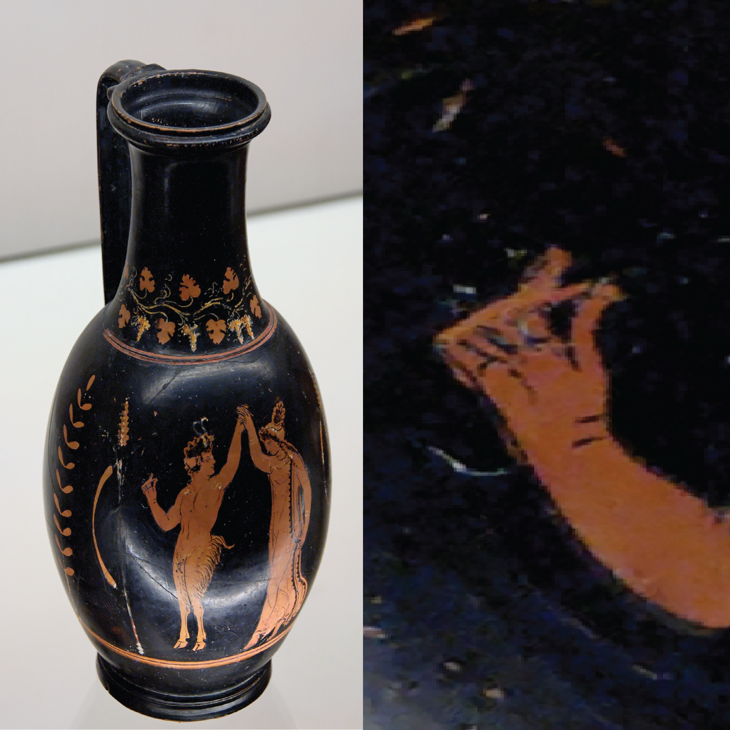 Ancient vase depicting snapping