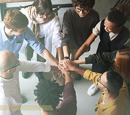 people joining hands