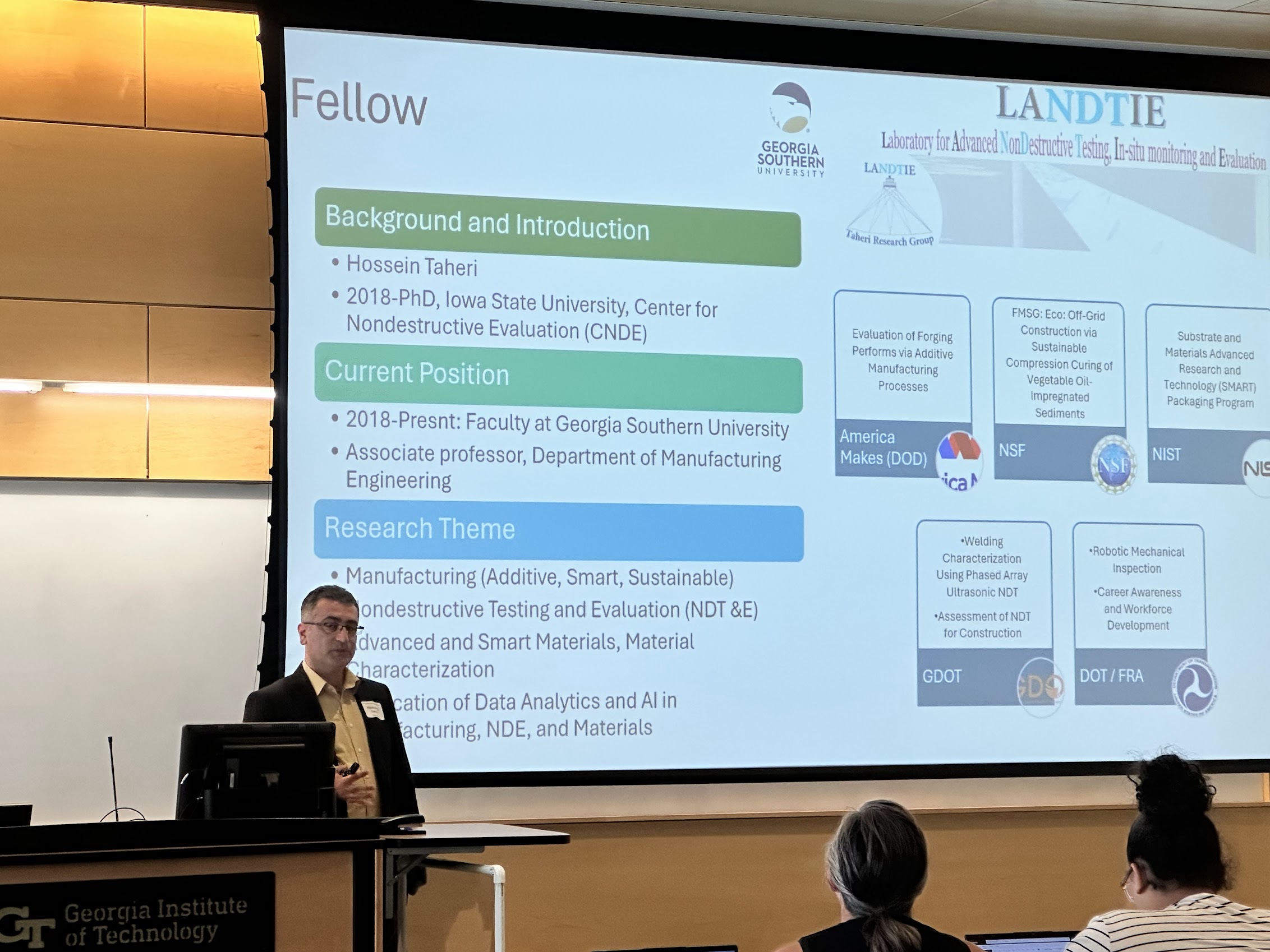Hossein Taheri from Georgia Southern University Presents at the last day presentations of the Faculty Fellow Program at SEI