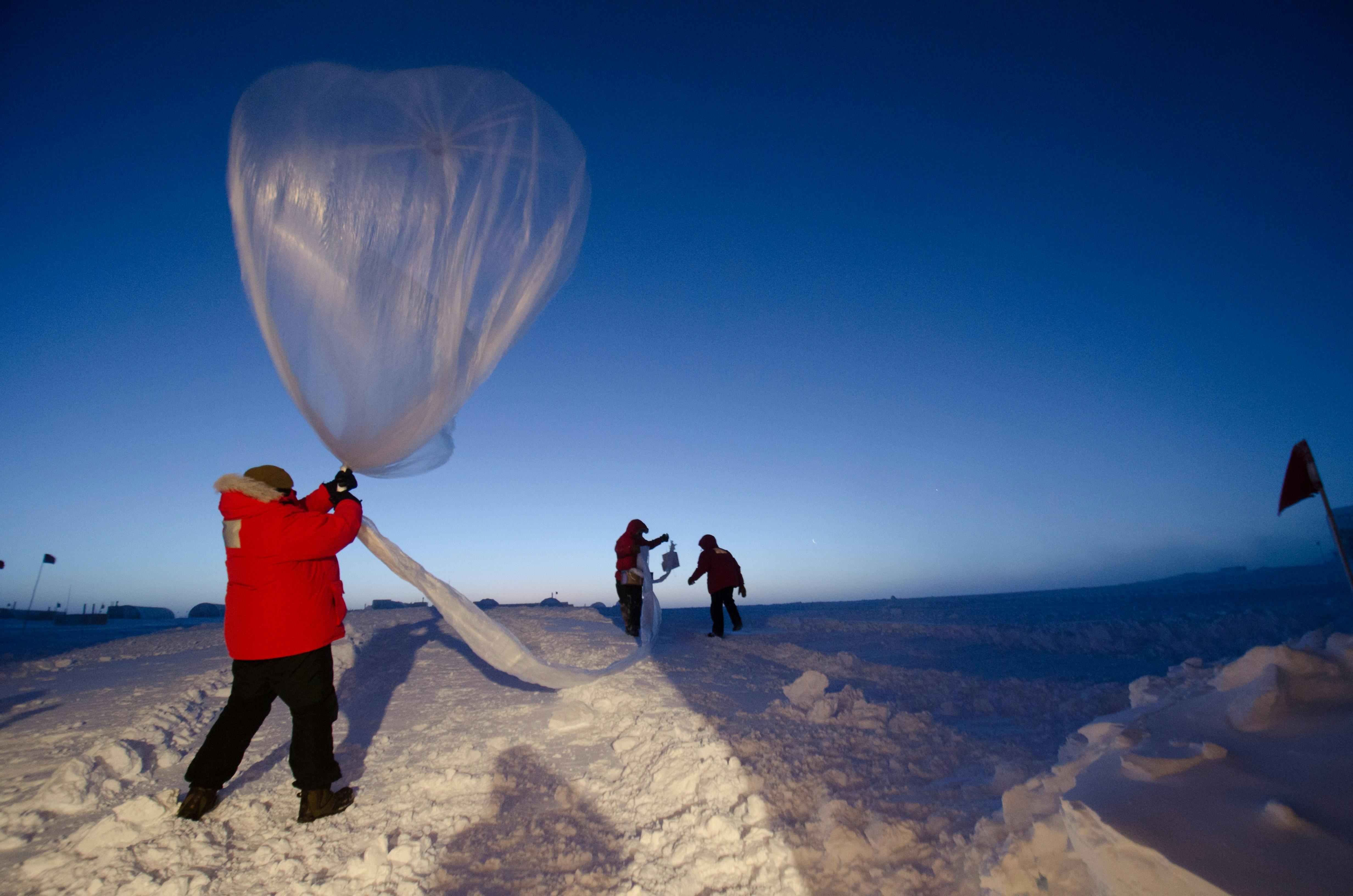 Bracco and Team launching a weather baloon