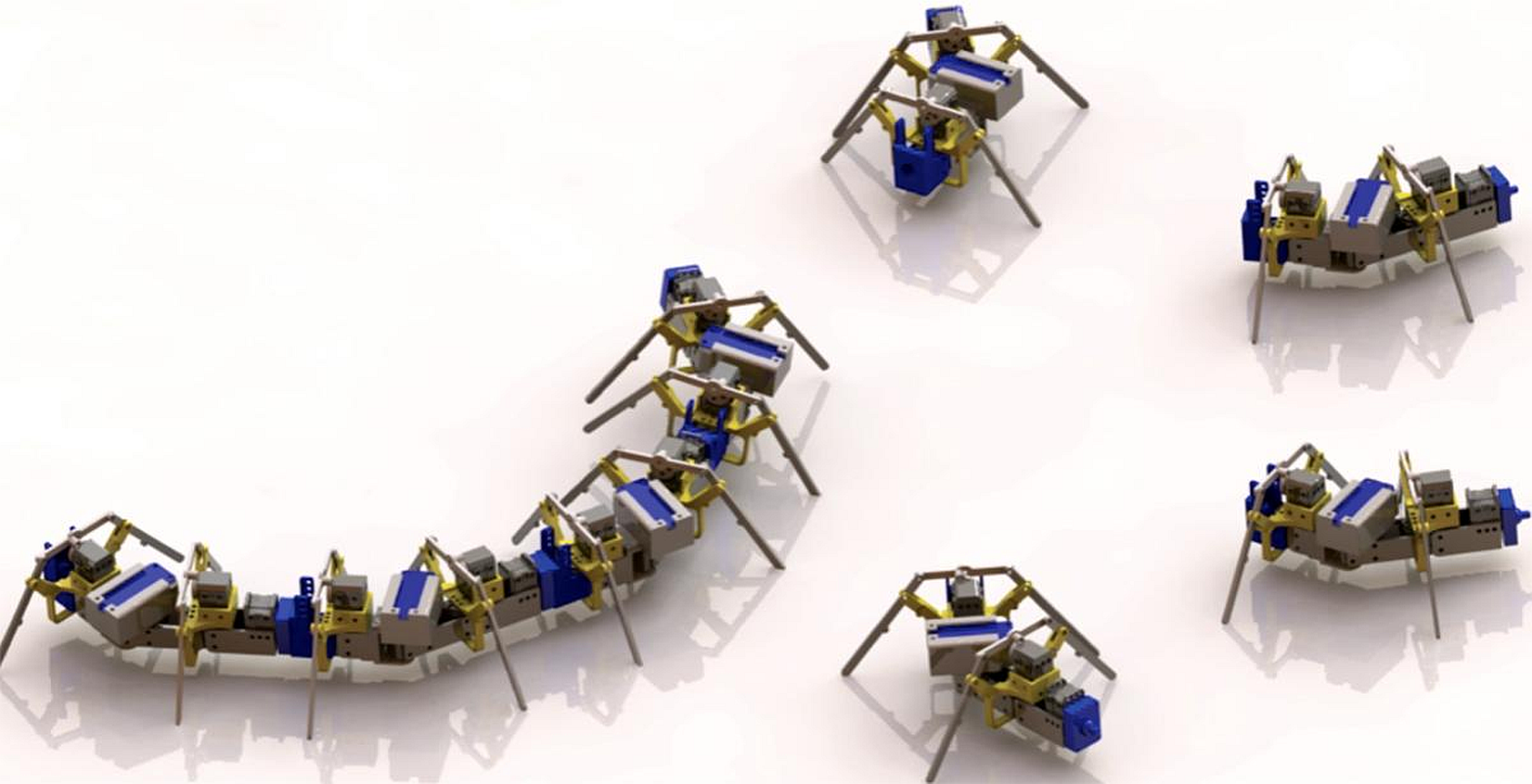 Linking robots to navigate difficult terrain