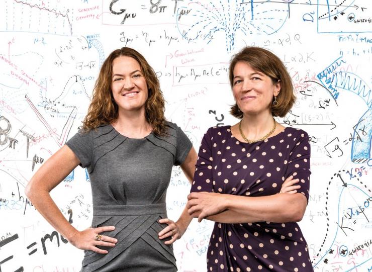 <p>Deirdre Shoemaker and Laura Cadonati (left) are members of the LIGO Scientific Community and professors in the School of Physics. <em>Photo credit: Josh Meister Photo</em></p>