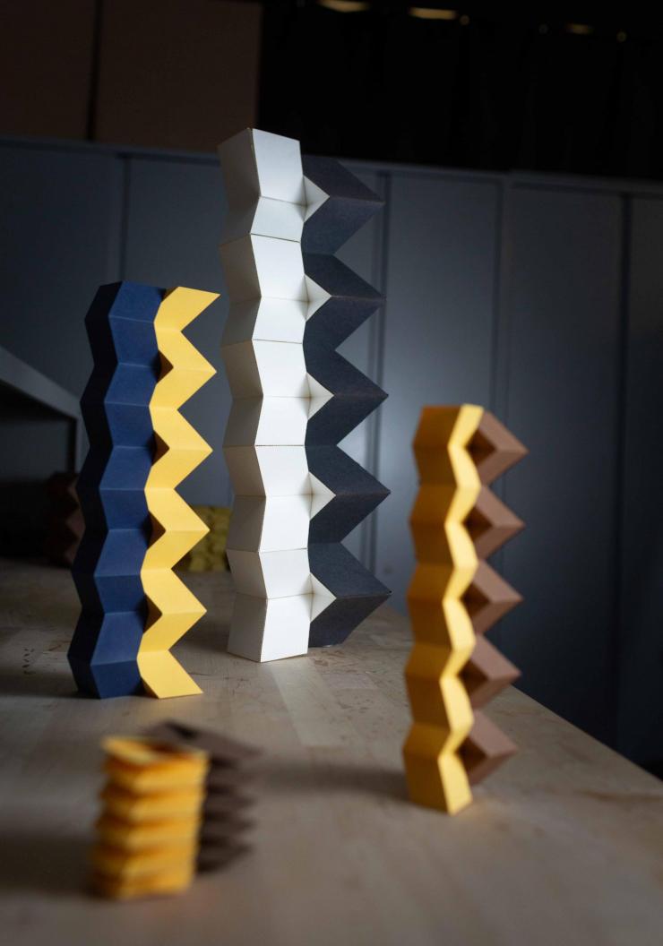 <p>Scaling of zipper tubes, which are the basic geometric elements of the zipper metamaterial. (Credit: Allison Carter, Georgia Tech)</p>