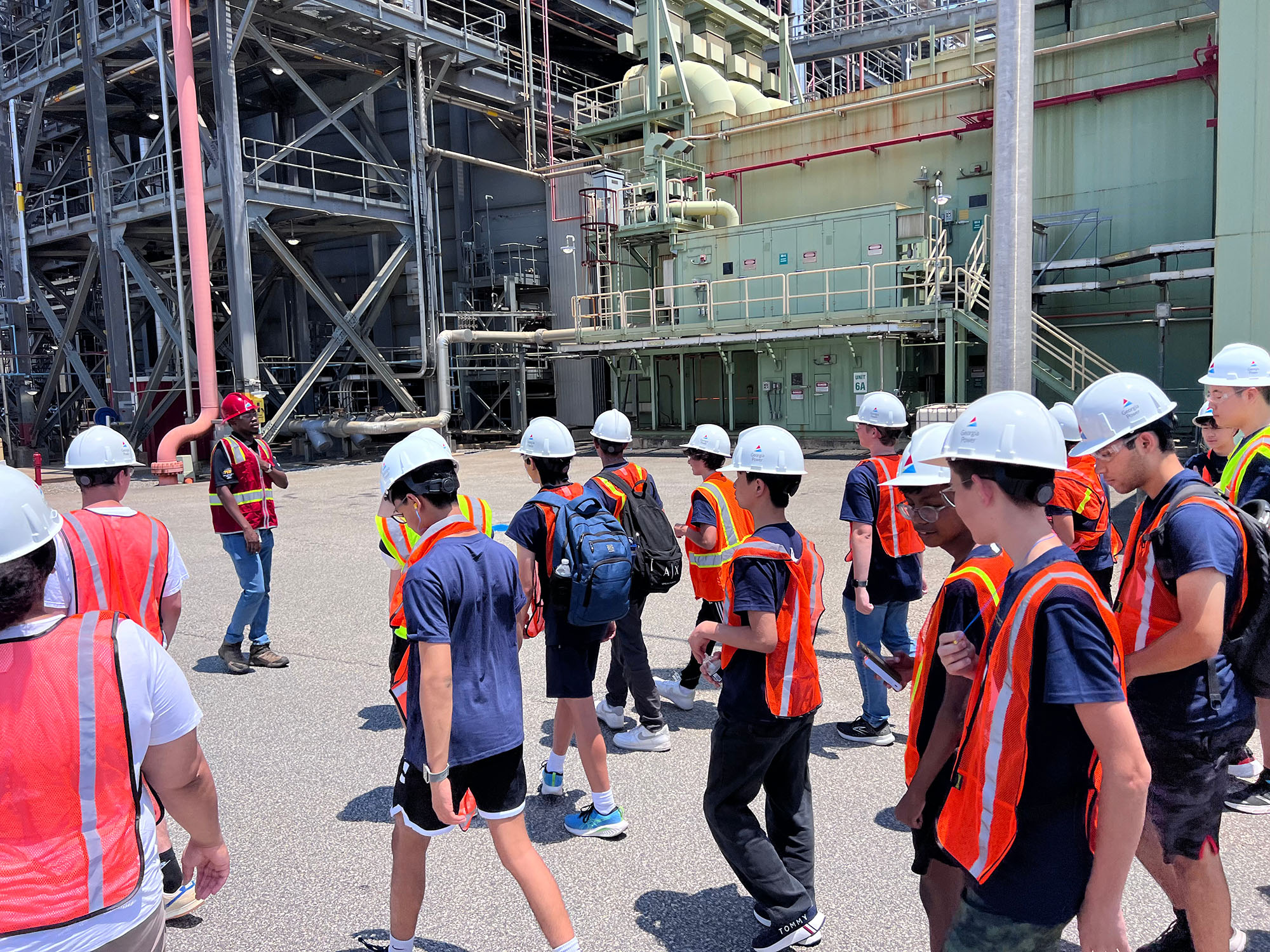 Camp participants touring the McDonough Power Plant