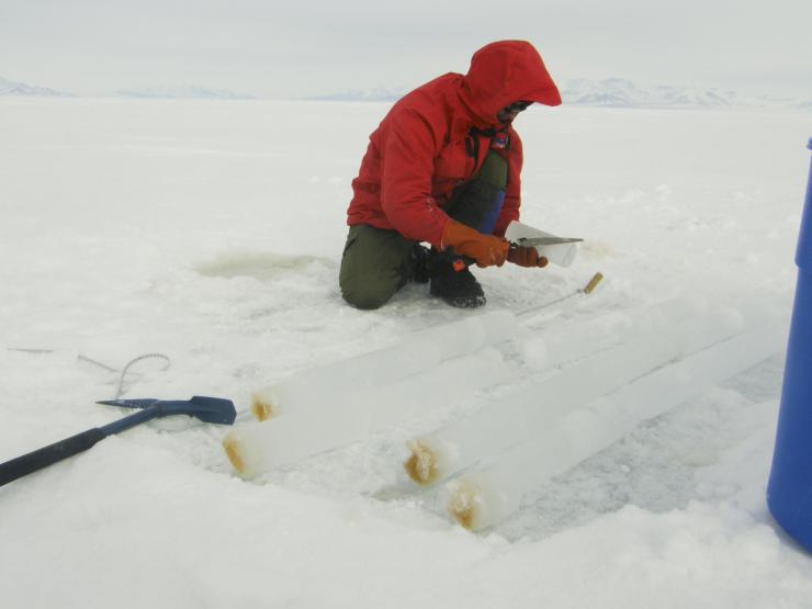 <p>Jeff Bowman from Scripps Institution of Oceanography takes ice core samples on Antarctica. As OAST's deputy principal investigator, he will focus his research on conditions conducive to life in Earth's under-ice oceans to search for signs of it elsewhere in our solar system. Credit: Jeff Bowman / Scripps Institution of Oceanography</p>