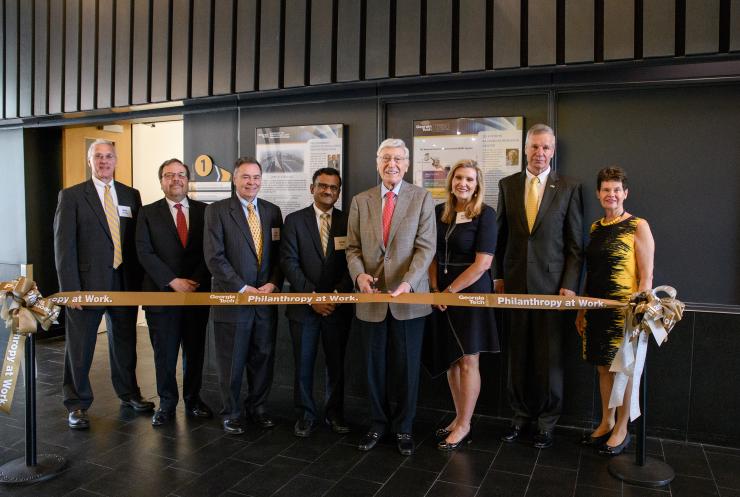 <p> A ribbon-cutting was held June 6 for the new Good Manufacturing Practice (GMP) like facility that is part of the Marcus Center for Therapeutic Cell Characterization and Manufacturing (MC3M). (Credit: Rob Felt, Georgia Tech)</p>