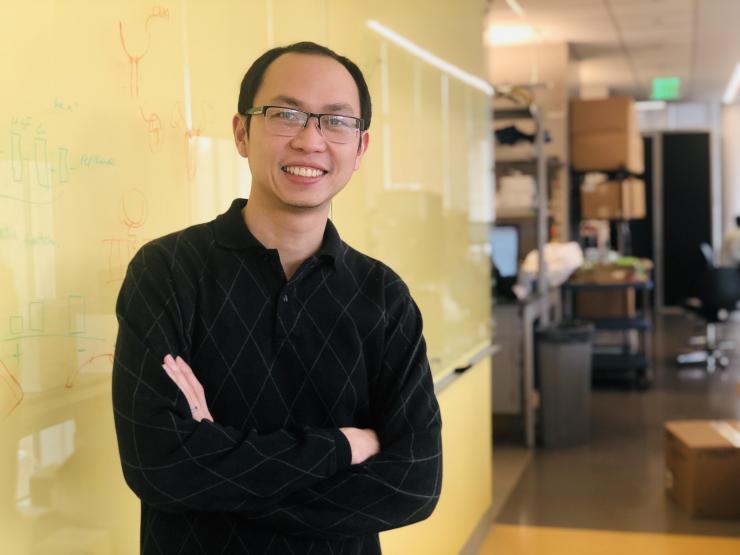 <p>Graduate research assistant Quoc Mac is a member of the Gabe Kwong lab. Credit: Georgia Tech / Mac</p>