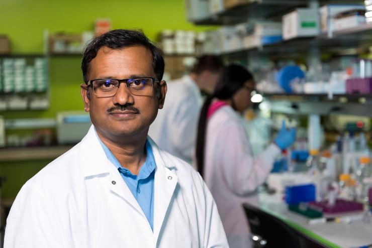<p>Krishnendu Roy, Robert A. Milton Chair and professor in the Wallace H. Coulter Department of Biomedical Engineering at Georgia Tech and Emory University, is leading the cell manufacturing initiative. (Credit: Rob Felt)</p>