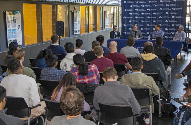 <p>Nearly 80 ECE undergraduate and graduate students attended the ECE Panel Discussion on October 20. </p>