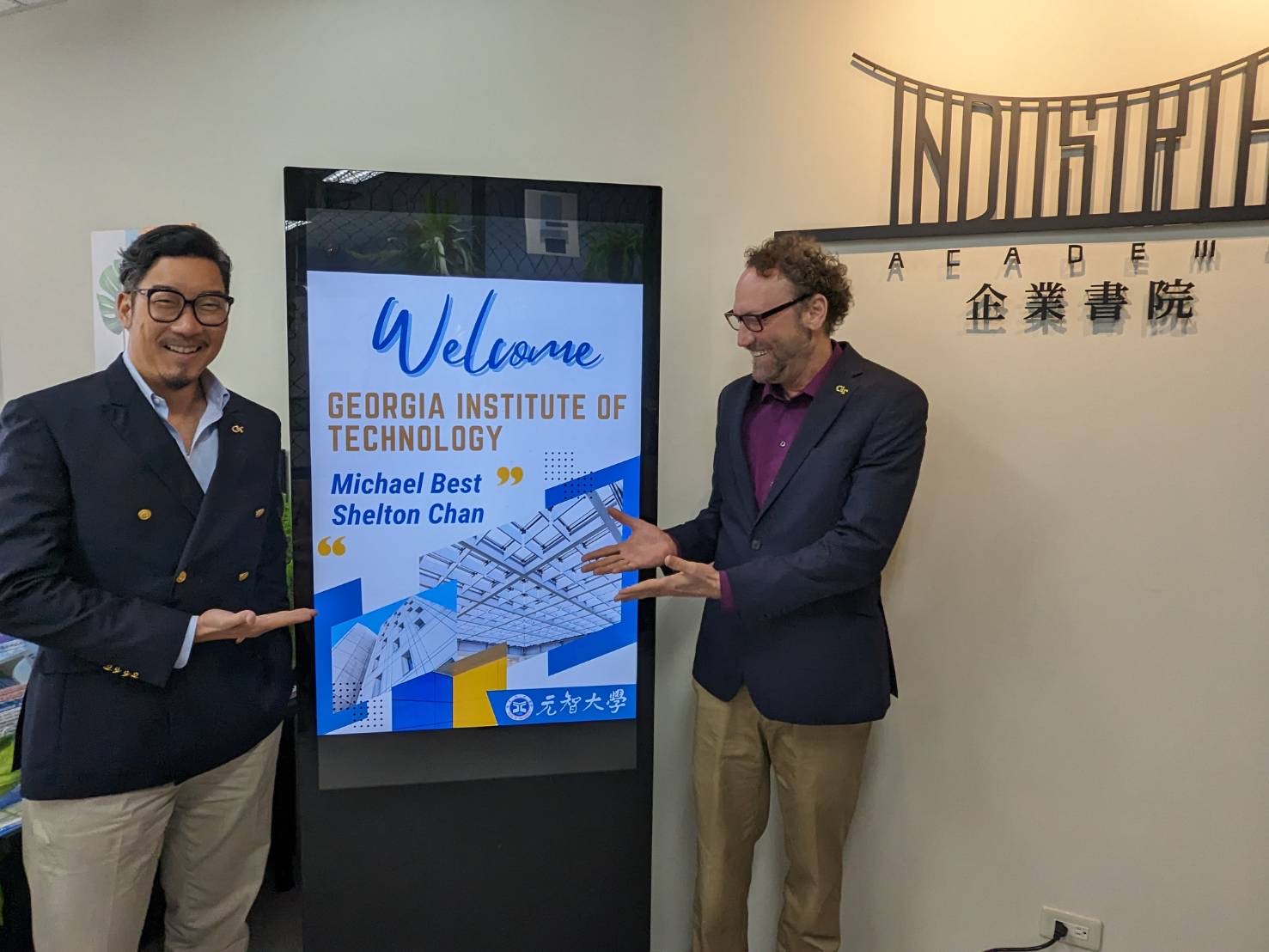Shelton Chan, managing director of the Shenzhen Georgia Tech Education Foundation, with Michael Best