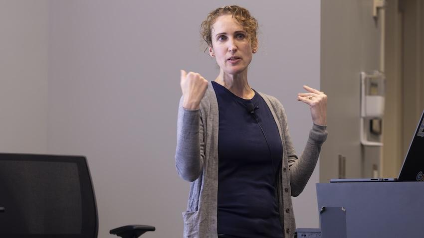 Meredith Ringel Morris, director of human-AI interaction research at Google Deepmind, gives the keynote talk Oct. 29 at the School of Interactive Computing's Summit on Responsible Computing, AI, and Society.