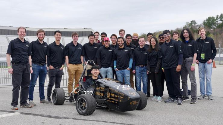 <p>The team poses at the Formula Hybrid competition at New Hampshire Motor Speedway.</p>