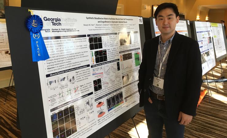 <p>Georgia Tech postdoctoral researcher Woojin Han won the poster competition. </p>