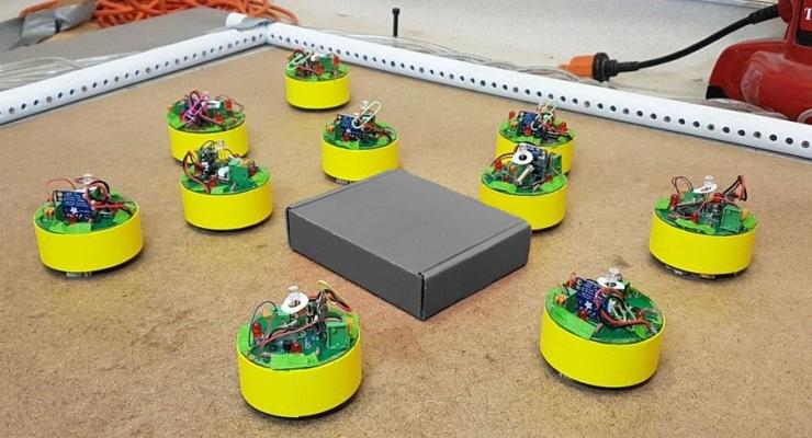 <p>Inspired by a theoretical model of particles moving around on a chessboard, new robot swarm research shows that, as magnetic interactions increase, dispersed “dumb robots” — dubbed BOBbots — can gather in compact clusters to accomplish complex tasks.</p>