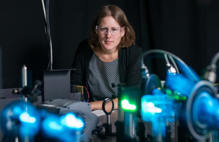 <p>Christine Payne, a faculty member in the School of Chemistry and Biochemistry, has received NIH funding for a project focusing on conducting polymer nanowires for neural modulation. (Credit: Rob Felt, Georgia Tech)</p>