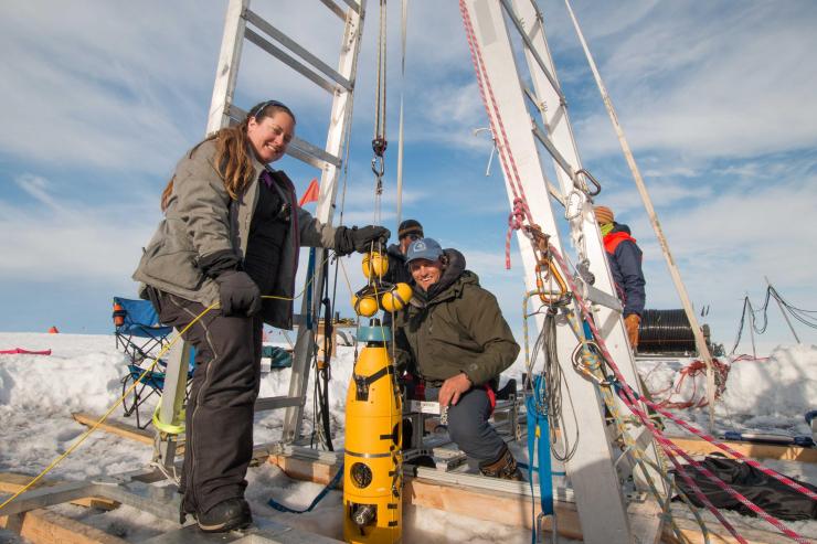 <p>Icefin Robot gives scientists first-of-its-kind footage and valuable data from deep beneath Thwaites Glacier in Antarctica at the grounding zone. Credit: International Thwaites Glacier Collaboration / Georgia Tech / Schmidt lab</p>