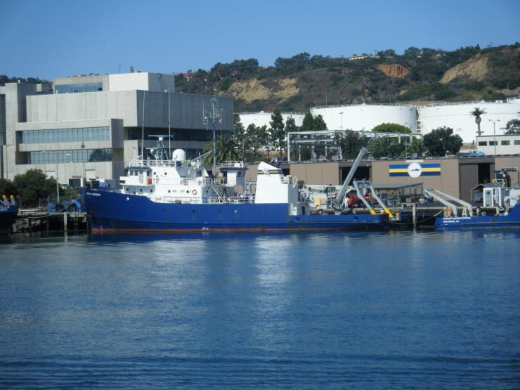 <p>Research vessel (RV) New Horizon sailed with a group of scientists to an oxygen minimum zone off the Pacific coast of Mexico, where a team lead by Georgia Tech collected samples and established the new discovery of strains of SAR11 bacteria. Photo: Dr. Heather Olins</p><p> </p>