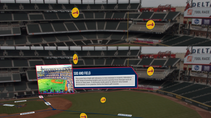 <p>Atlanta Braves player statistics using augmented reality technology</p>