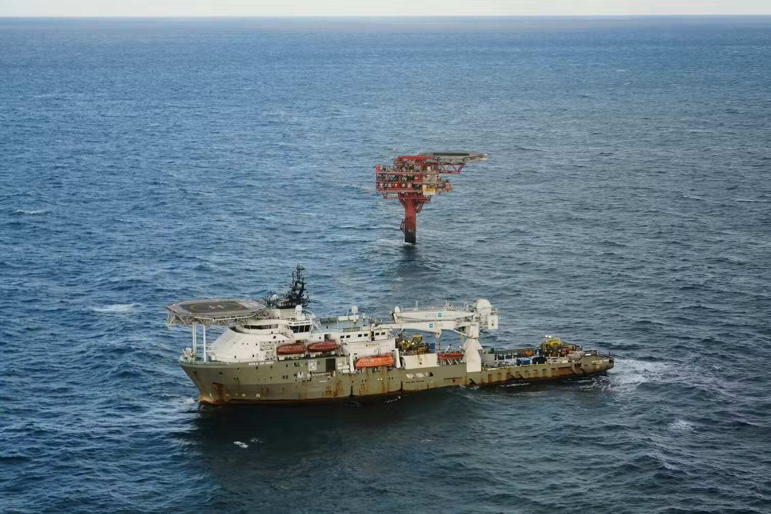 Drilling rigs in the North Sea. AP Photo/James Brooks