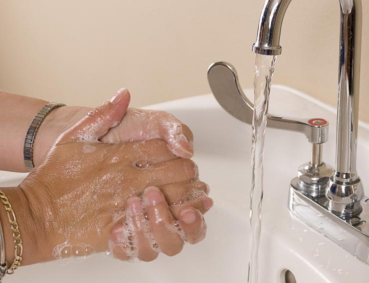 <p>Frequent hand-washing is among the steps recommended to help prevent the spread of infectious diseases to susceptible persons. (Credit: Centers for Disease Control and Prevention)</p>