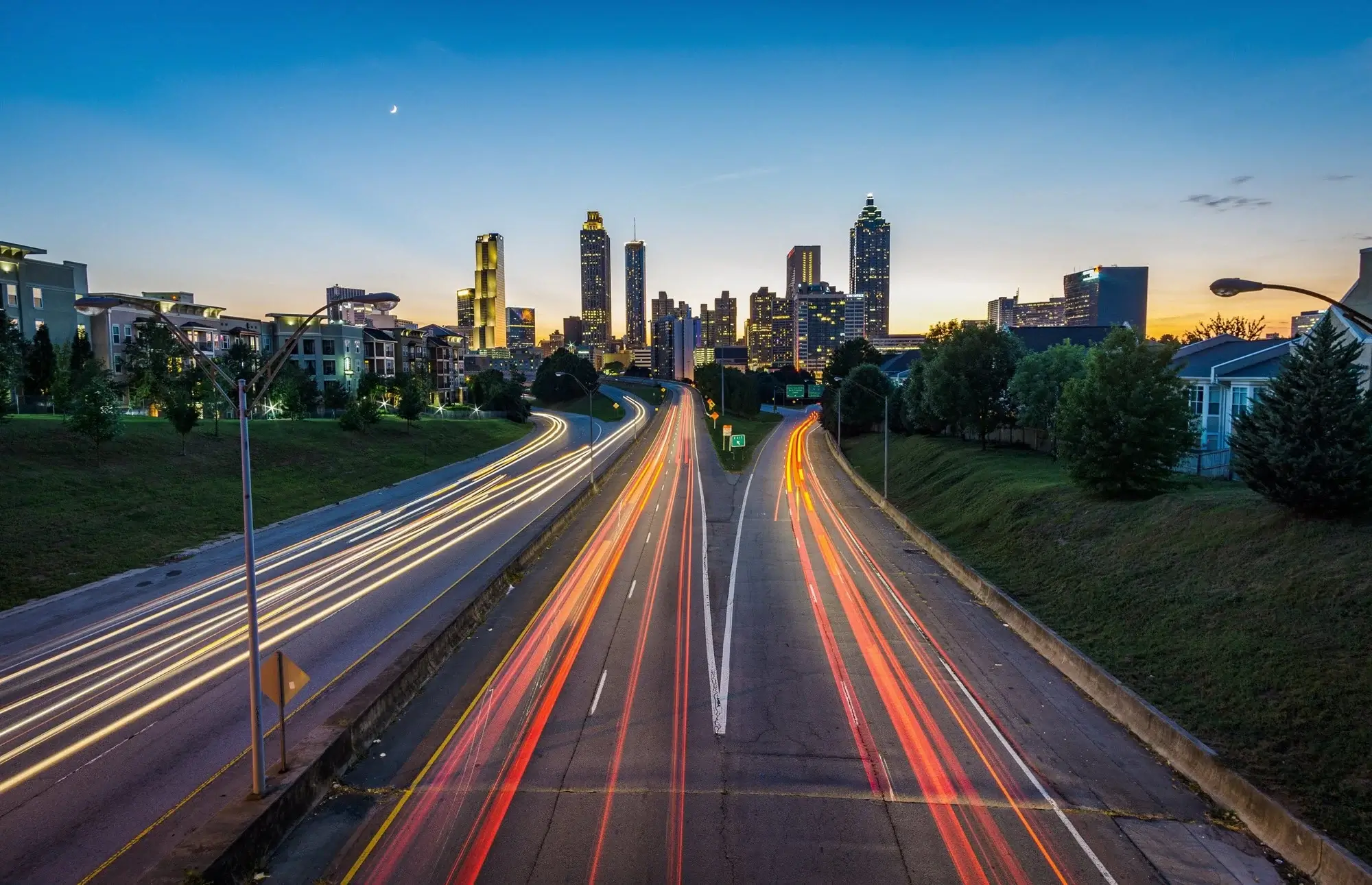 Roads leading to downtown Atlanta