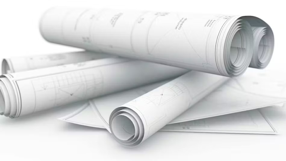 Rolled Documents with plans and standards printed