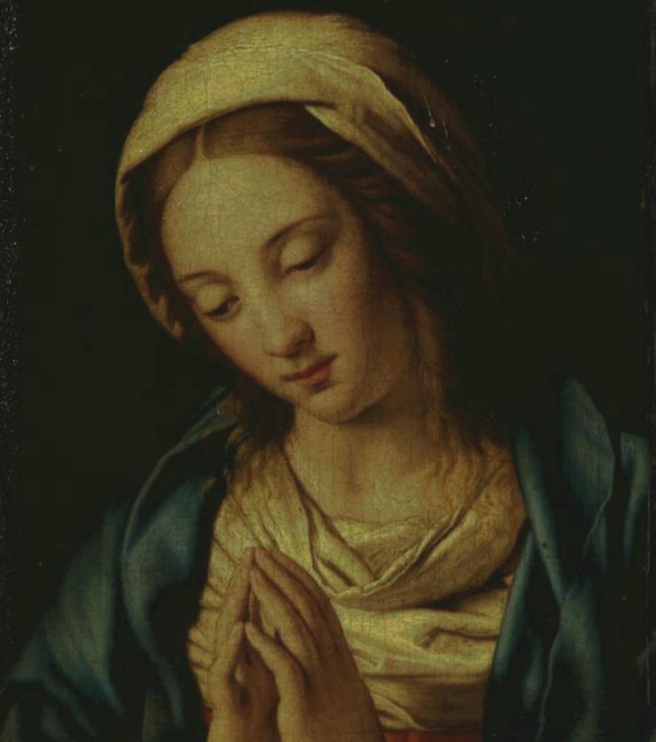<p>“Madonna in Preghiera” by the workshop of Giovanni Battista Salvi da Sassoferrato. The painting was studied using a terahertz reflectometry technique. (Courtesy of Alexandre Locquet)</p>