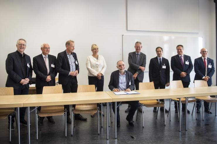 (Photo: University of Bonn) Celebrating the signing of Georgia Tech-Lorraine into NeurotechEU