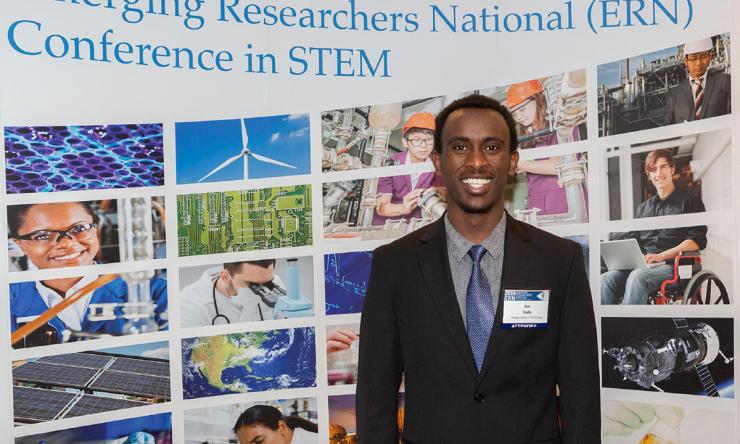 <p>Biya Haile attending Emerging Researchers National Conference in STEM</p>