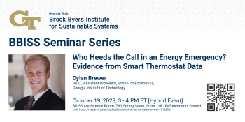 BBISS Seminar Series Event Banner for Dylan Brewer 10/19/23