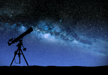 Telescope pointing at the night sky