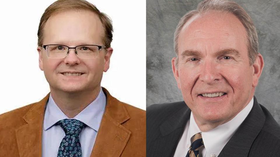 Side-by-side photos of Carson Meredith and Chris Luettgen