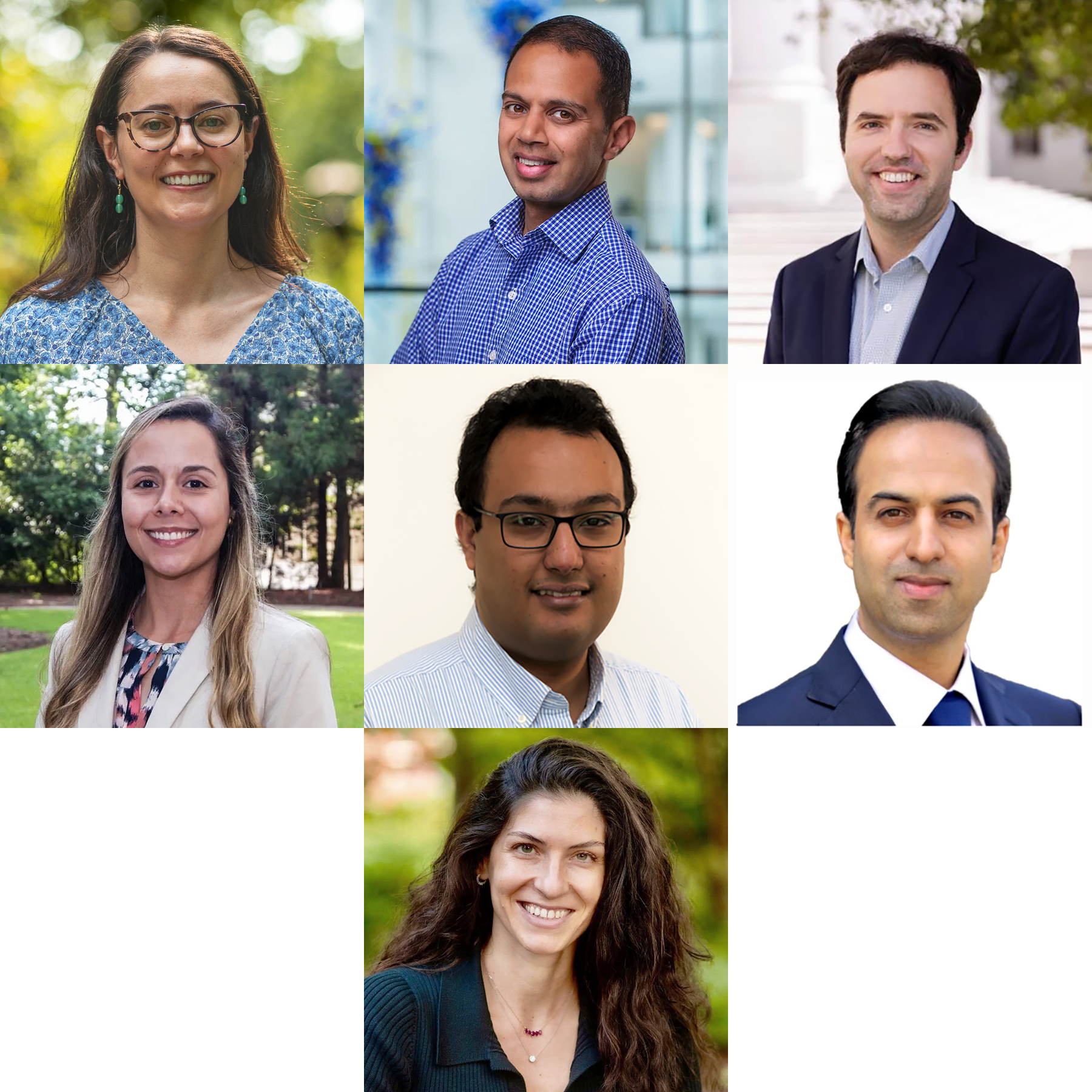 Collage of seven portraits of the 2025 BBISS Faculty Fellows