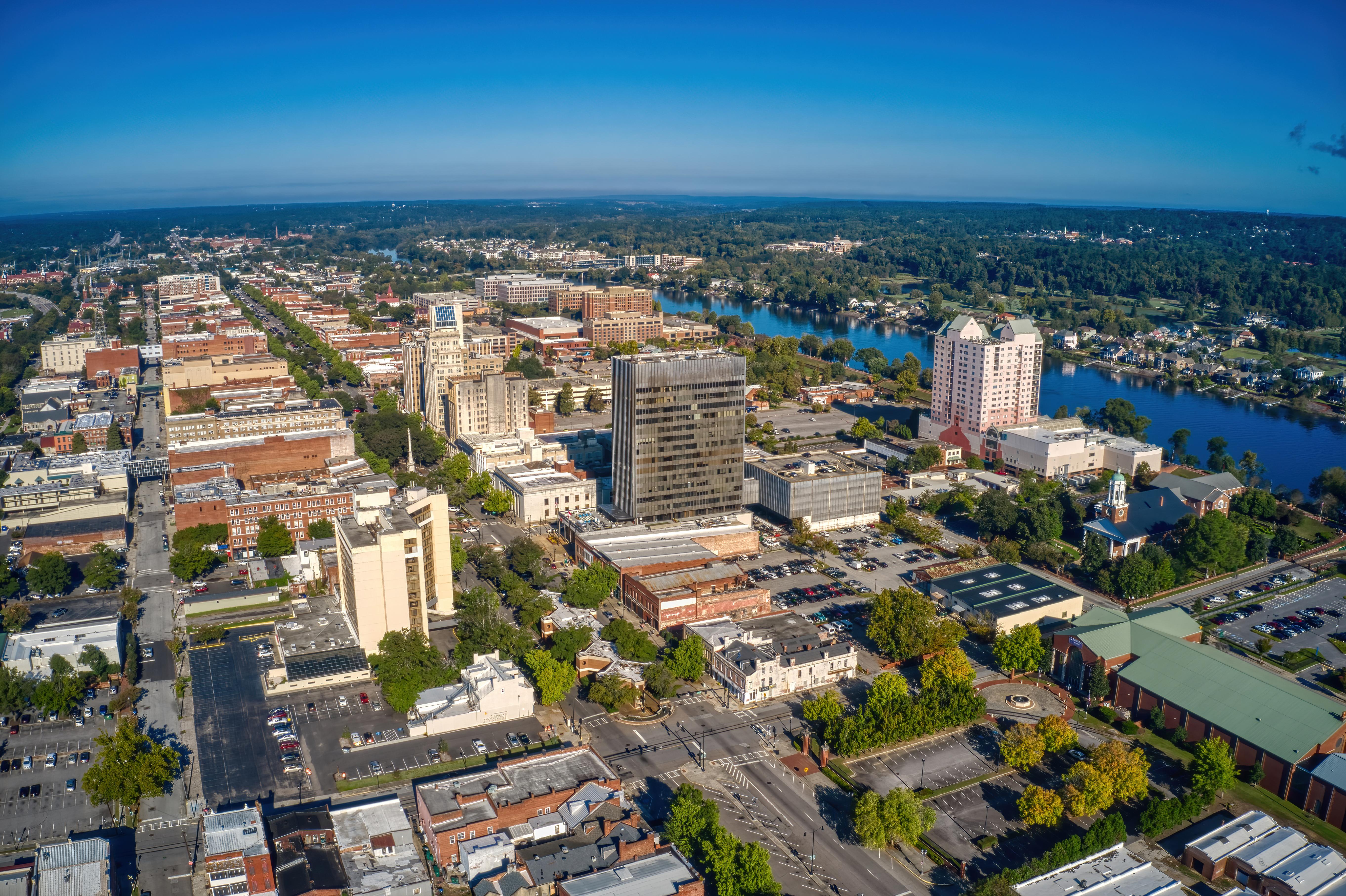 Aerial view of downtown Augusta