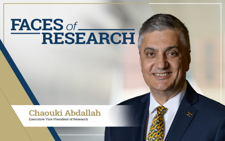 Chaouki Abdallah "Faces of Research" graphic
