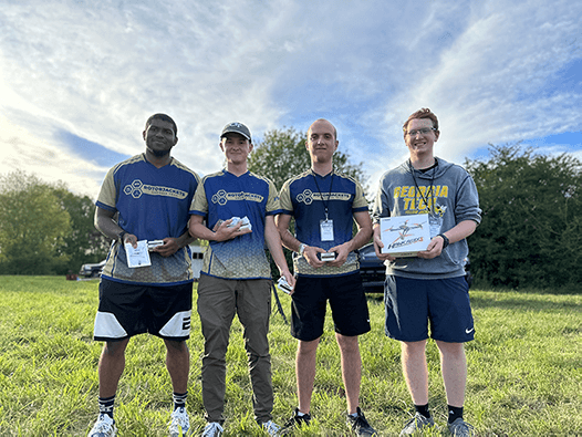 RotorJackets celebrate their victory at the Collegiate Drone Racing Association National Championship. 